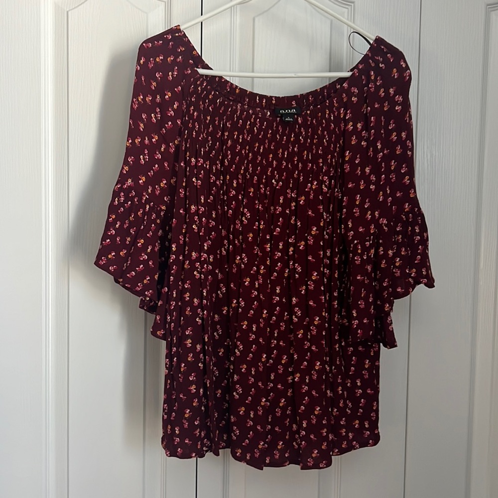 a.n.a Smocked Off the Shoulder Top